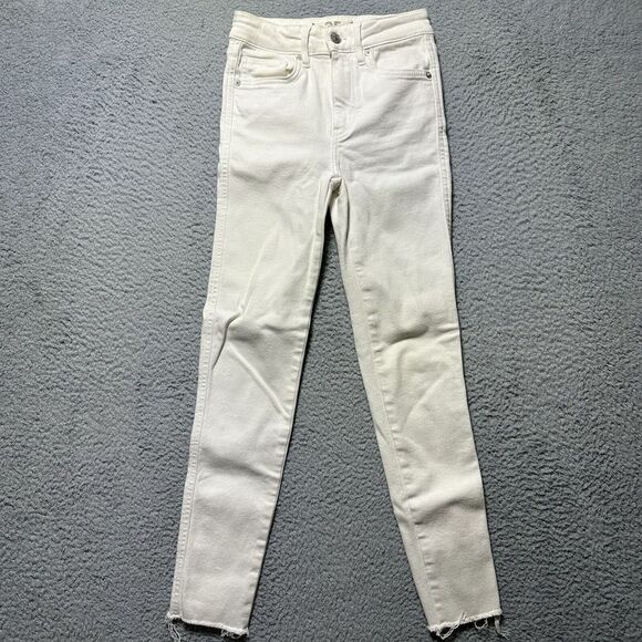 We The Free Ivory Corduroy Skinny Pants, Size‎ 25 Raw Hem - Picture 1 of 11
